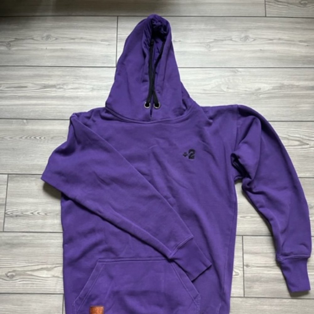 Plus2 Snowboard Ski Riding Hoodie, Extended Length, Unisex, Medium, Purple